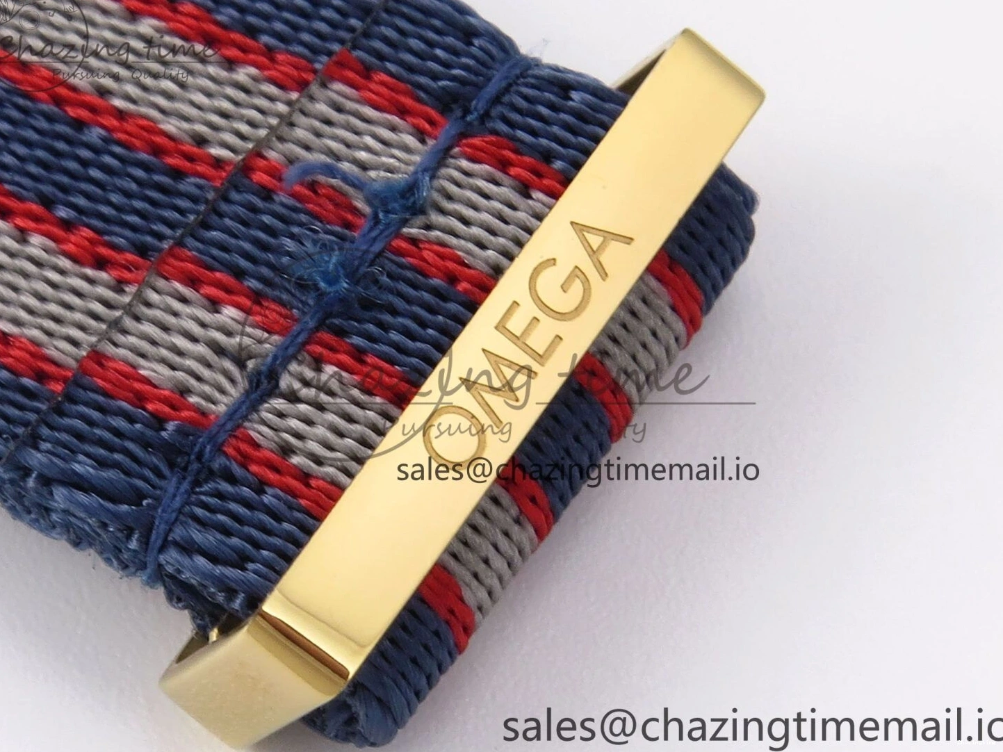 0408 Seamaster 300m Diver YG OMF 1:1 Best Edition Blue Orange Ceramic White Dial on Blue Nato Strap A Colorful 7704